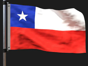 Flag of chile 3D Model