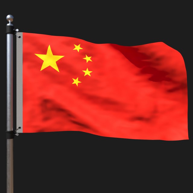 Flag of china 3D Model .c4d .max .obj .3ds .fbx .stl .blend