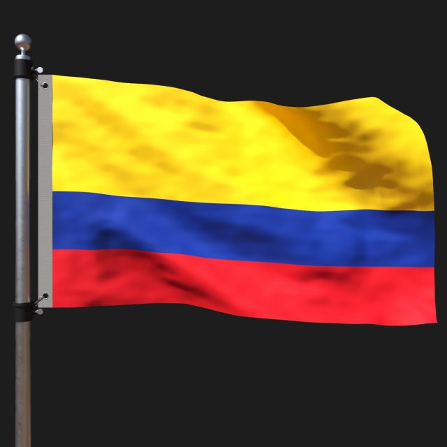 Flag of colombia Modelo 3D .c4d .max .obj .3ds .fbx .stl .blend 