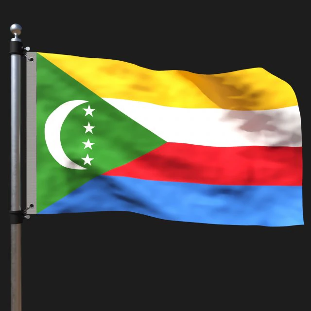 Flag of comoros 3D Model .c4d .max .obj .3ds .fbx .stl .blend 