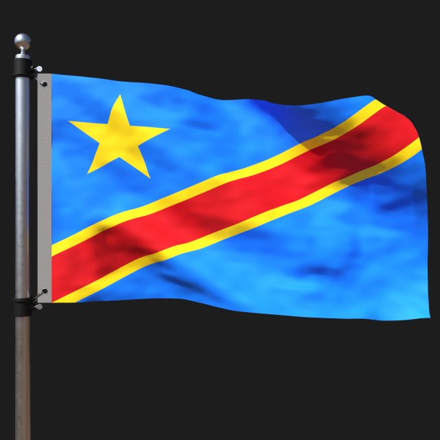 Flag of congo-democratic 3D Model .c4d .max .obj .3ds .fbx .stl .blend 