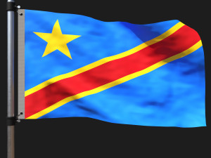 Flag of congo-democratic 3D Модель