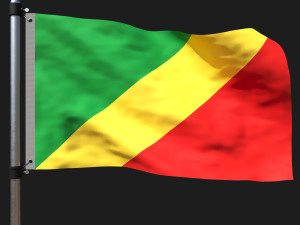 Flag of congo-republic 3D Model