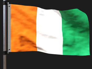 コートジボワールの国旗 3Dモデル