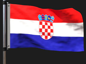 Flagge von Kroatien 3D Modell