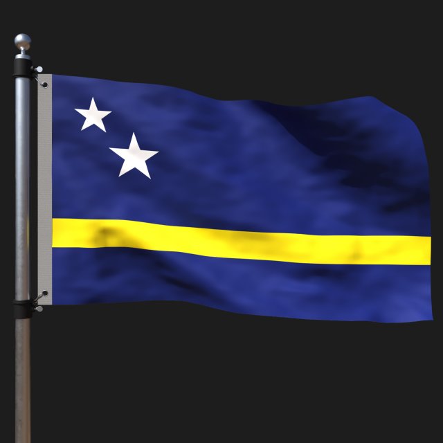 Flag of curacao Modelo 3D .c4d .max .obj .3ds .fbx .stl .blend 