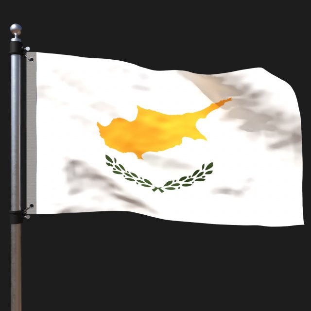 Flag of cyprus 3D Модель .c4d .max .obj .3ds .fbx .stl .blend 