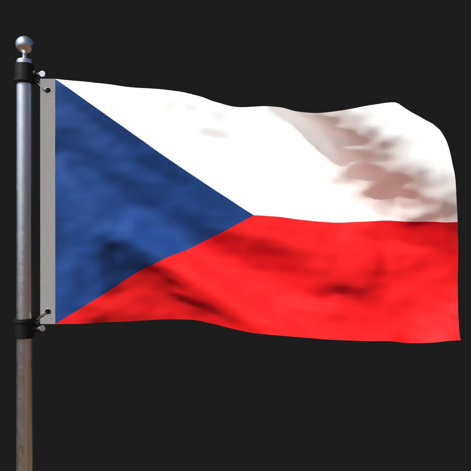 Flag of czech republic 3D Model .c4d .max .obj .3ds .fbx .stl .blend 