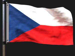 Drapeau de la R&eacute;publique tch&egrave;que Modèle 3D