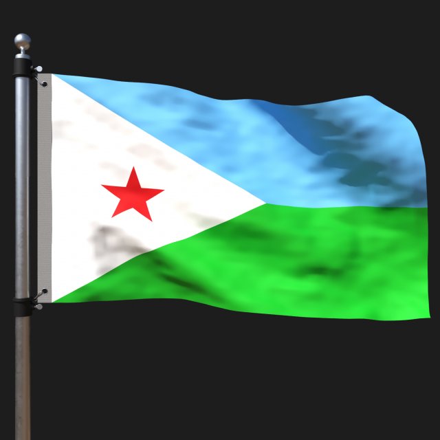 Flag of djibouti Modèle 3D .c4d .max .obj .3ds .fbx .stl .blend 