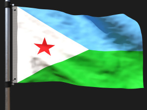 Flag of djibouti 3D Model