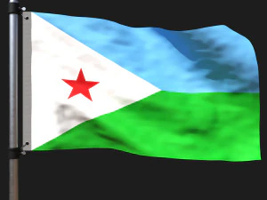 Bandera de Yibuti Modelo 3D