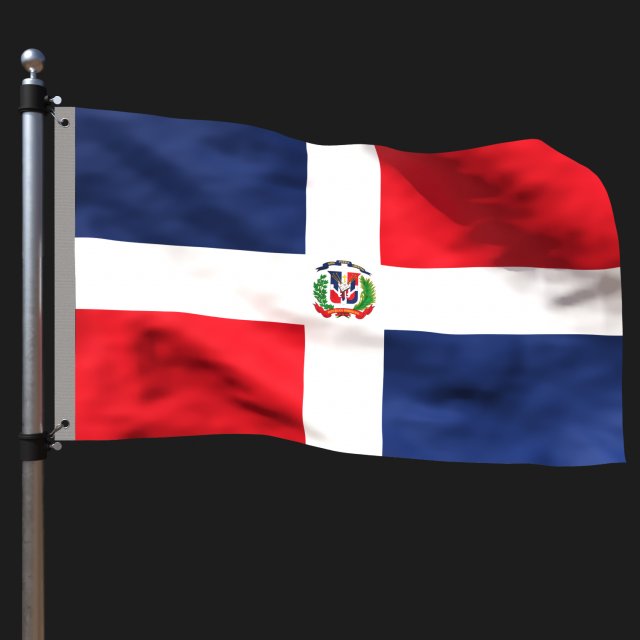 Flag of dominican republic 3D Model .c4d .max .obj .3ds .fbx .stl .blend 