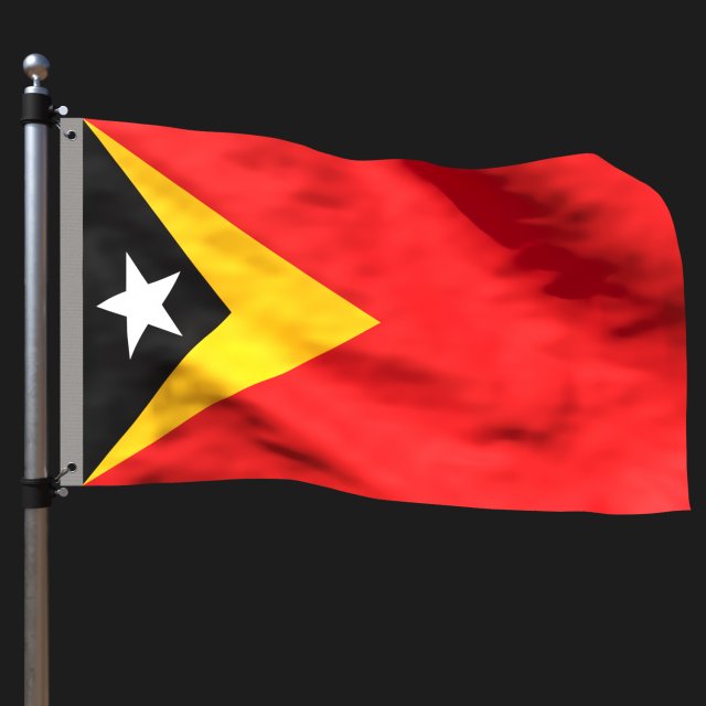 Flag of east timor 3D मॉडल .c4d .max .obj .3ds .fbx .stl .blend