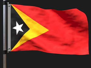 Flaga Timoru Wschodniego Model 3D