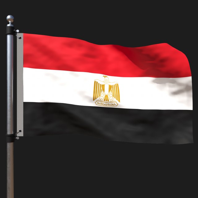 Flag of egypt 3Dモデル .c4d .max .obj .3ds .fbx .stl .blend 