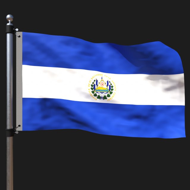 Flag of el salvador 3D Model .c4d .max .obj .3ds .fbx .stl .blend 