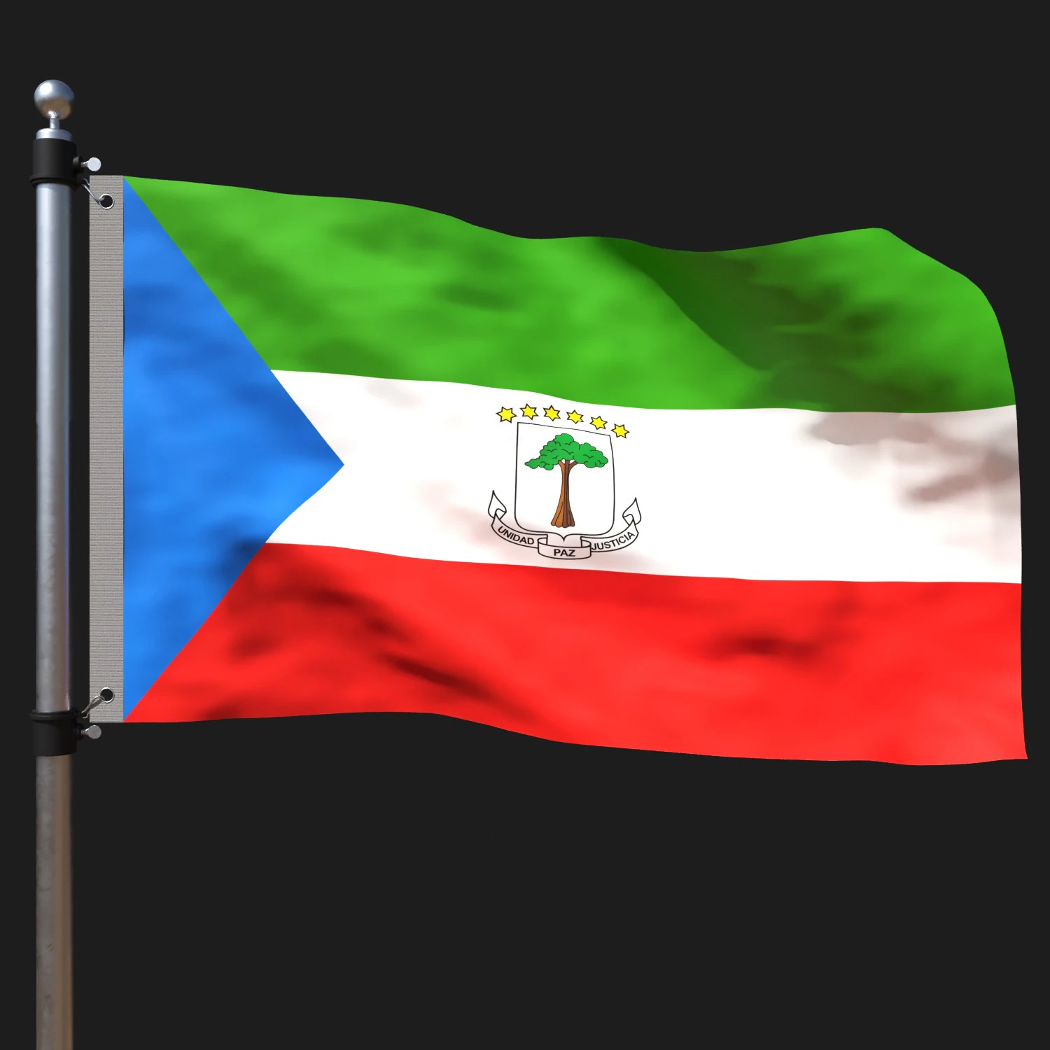 Flag of equatorial 3D Model .c4d .max .obj .3ds .fbx .stl .blend 