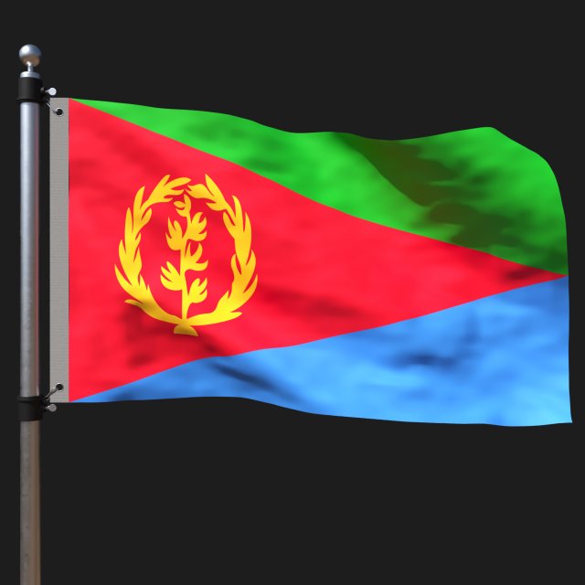 Flag of eritrea Modelo 3D .c4d .max .obj .3ds .fbx .stl .blend 