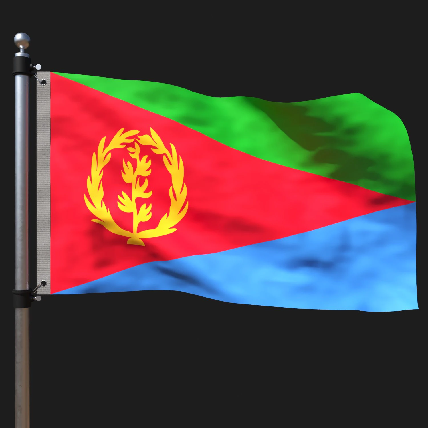 Flag of eritrea 3D Model .c4d .max .obj .3ds .fbx .stl .blend
