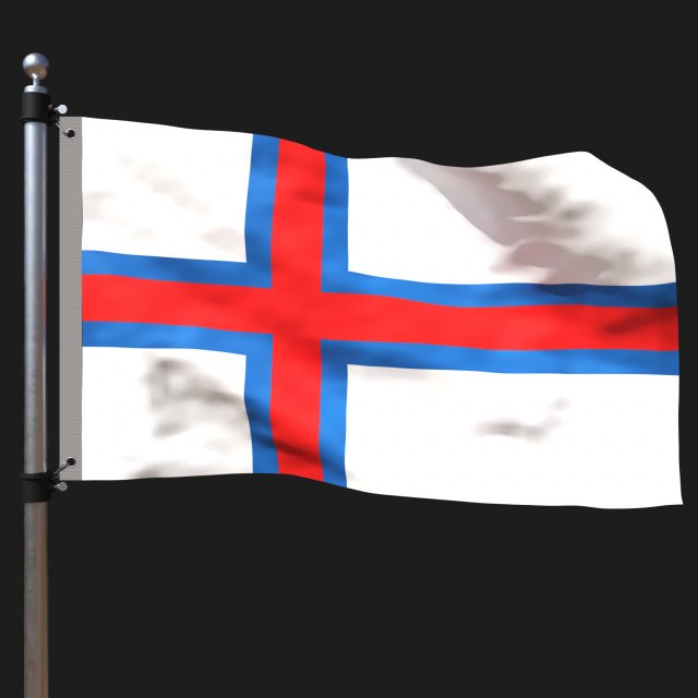 Flag of faroe islands 3D 模型 .c4d .max .obj .3ds .fbx .stl .blend