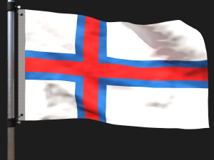 Flag of faroe islands 3D Model