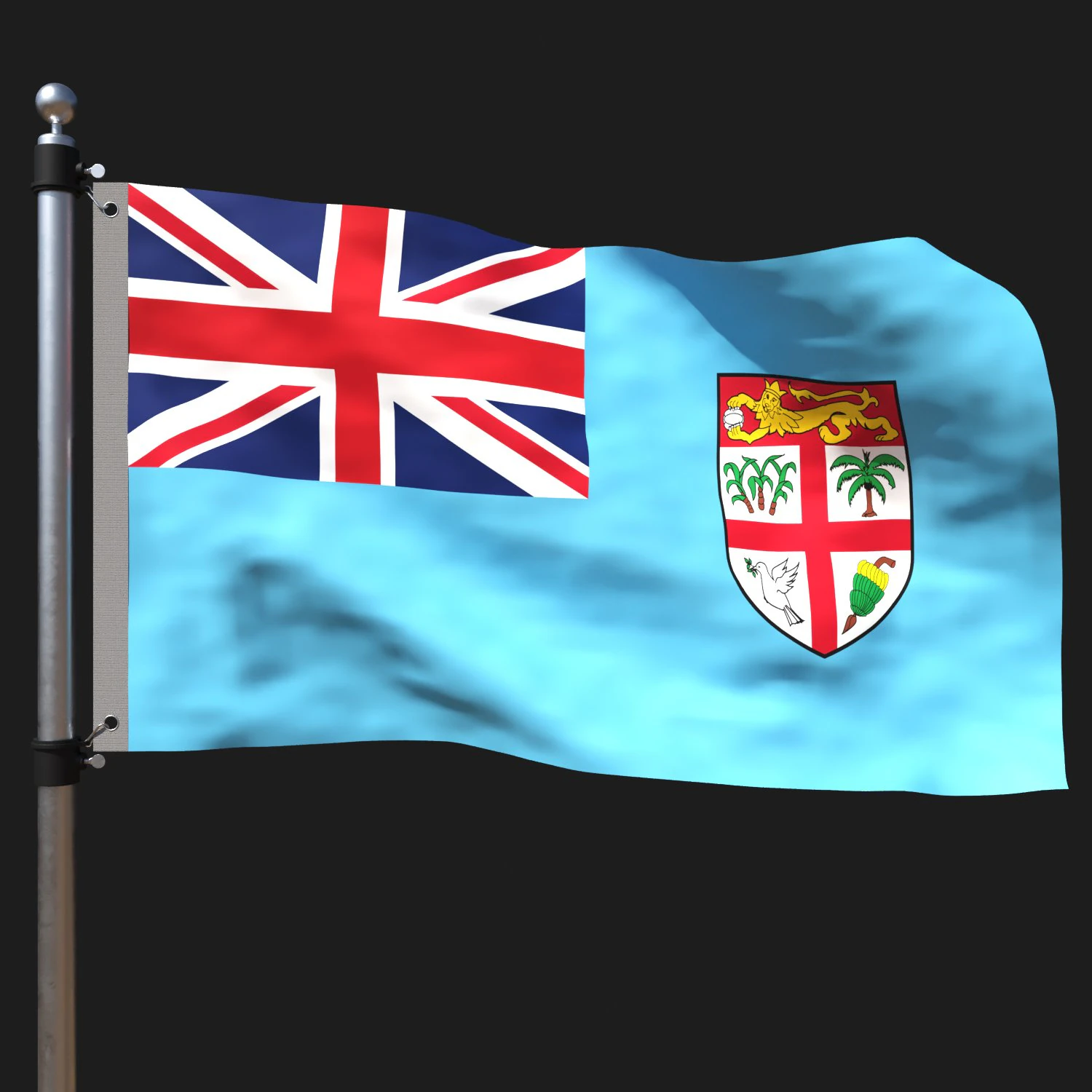 Flag of fiji 3D Model .c4d .max .obj .3ds .fbx .stl .blend 