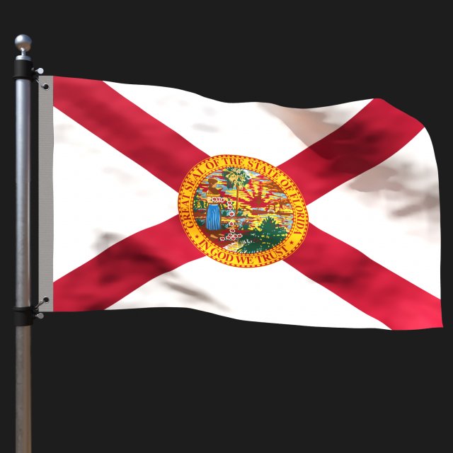 Flag of florida Modello 3D .c4d .max .obj .3ds .fbx .stl .blend