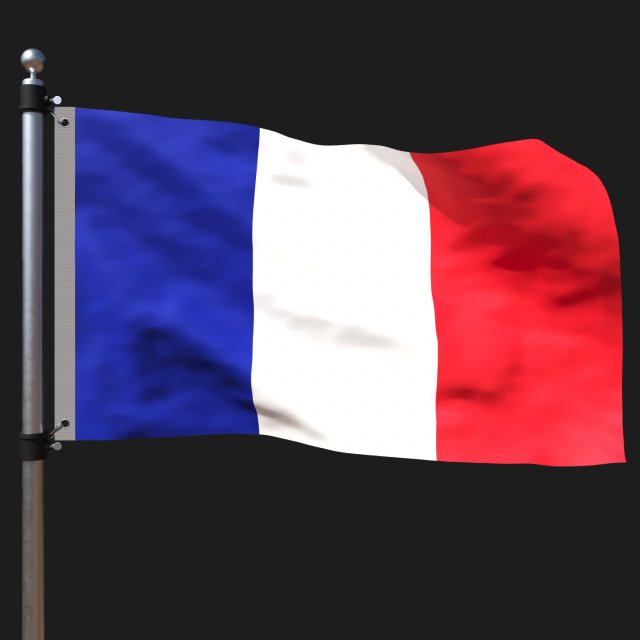 Flag of france 3D Model .c4d .max .obj .3ds .fbx .stl .blend 