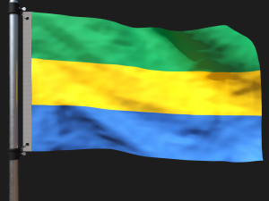 Flag of gabon 3D Model