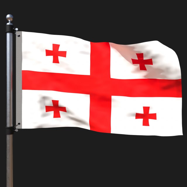Flag of georgia 3D Модель .c4d .max .obj .3ds .fbx .stl .blend 