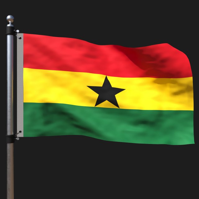Flag of ghana 3D मॉडल .c4d .max .obj .3ds .fbx .stl .blend 