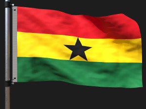 Flag of ghana 3D Model