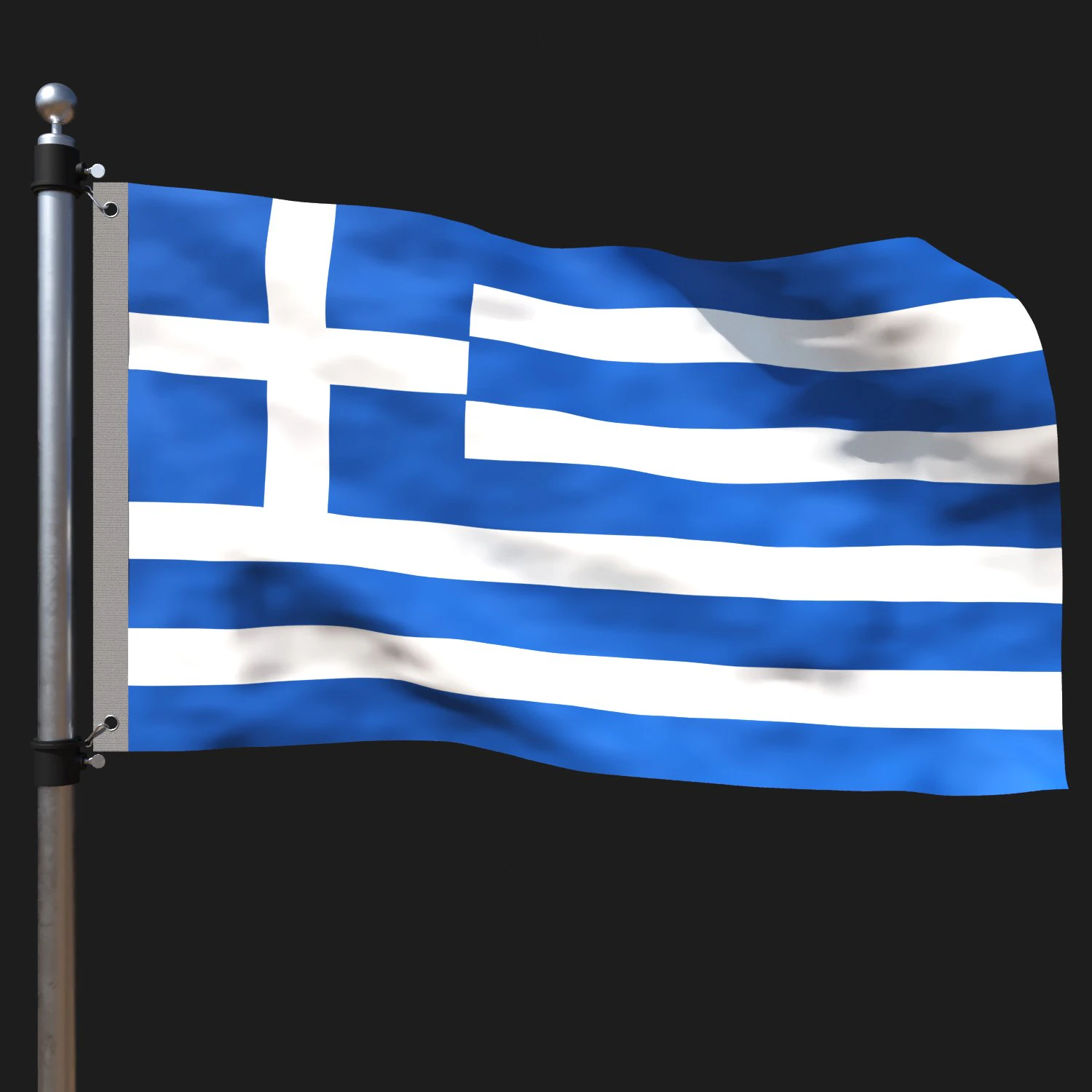 Flag of greece 3D Model .c4d .max .obj .3ds .fbx .stl .blend