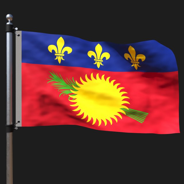 Flag of guadeloupe 3D मॉडल .c4d .max .obj .3ds .fbx .stl .blend 