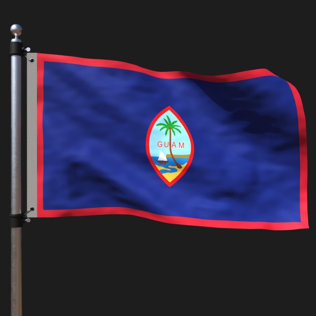 Flag of guam 3D मॉडल .c4d .max .obj .3ds .fbx .stl .blend 