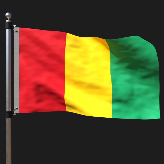 Flag of guinea 3D Model .c4d .max .obj .3ds .fbx .stl .blend 