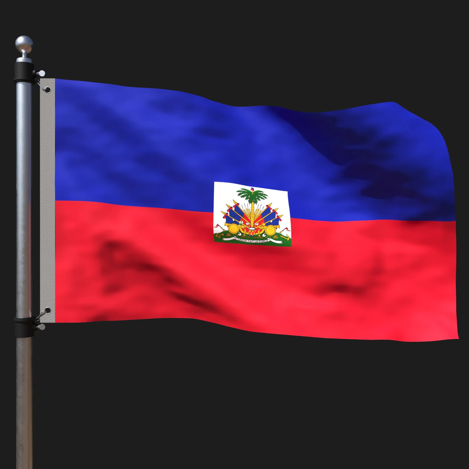 Drapeau d'Ha&iuml;ti Modèle 3D .c4d .max .obj .3ds .fbx .stl .blend 