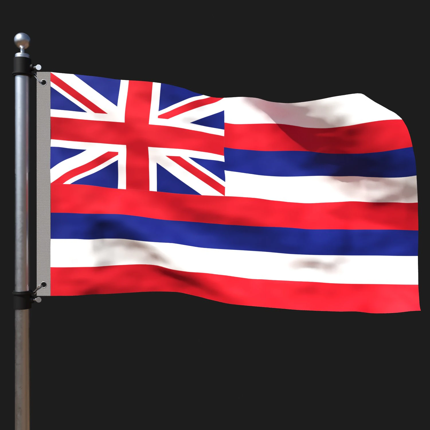 Flag of hawaii 3D Model .c4d .max .obj .3ds .fbx .stl .blend 