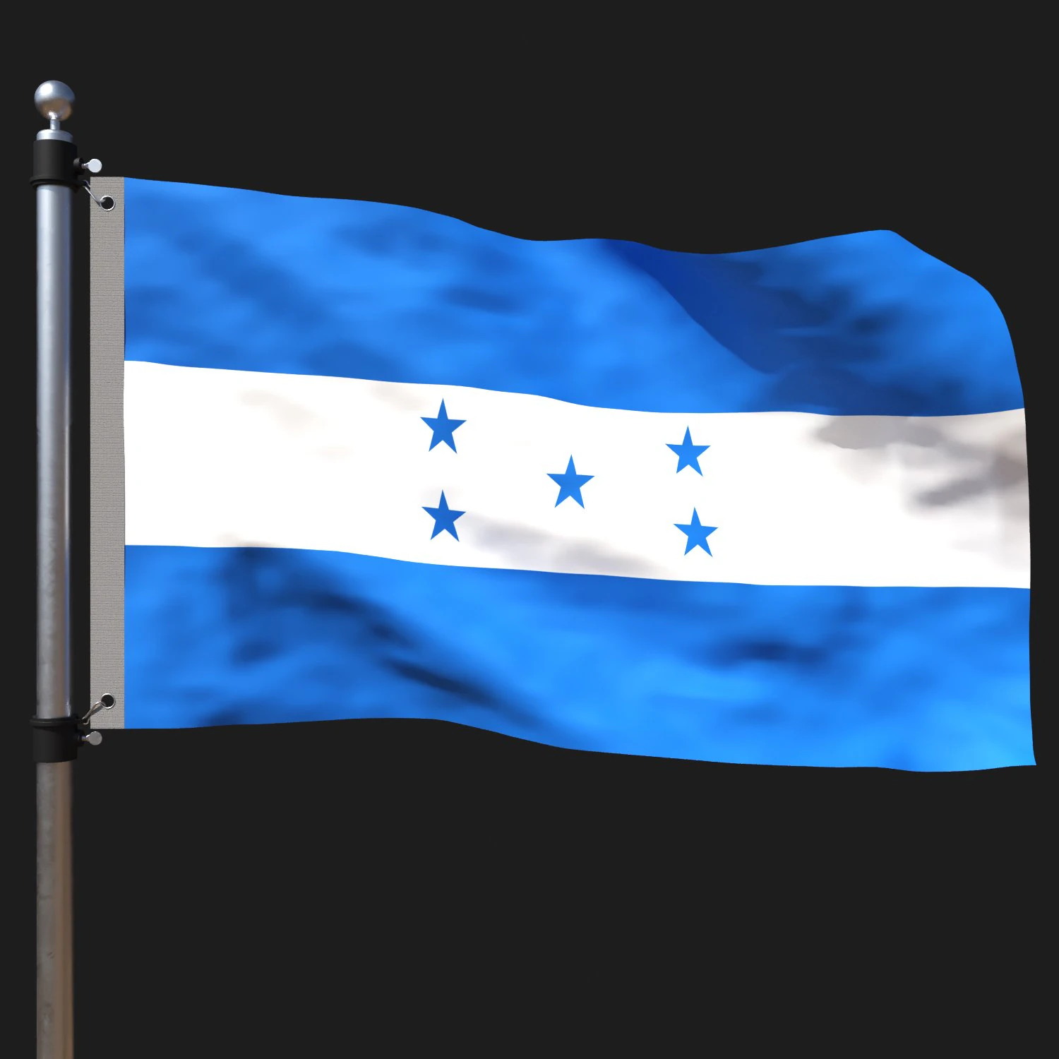Flag of honduras 3D Model .c4d .max .obj .3ds .fbx .stl .blend