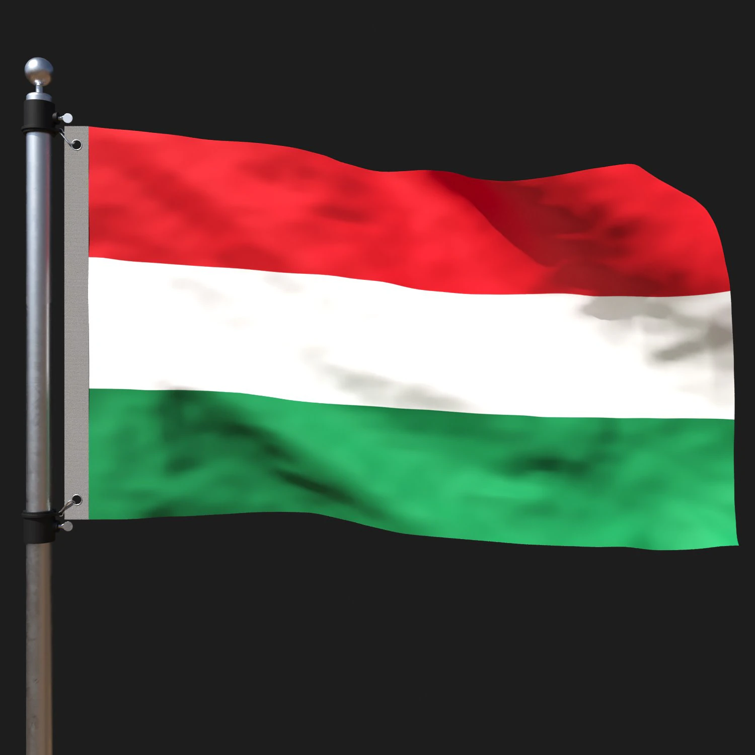 Flag of hungary 3D Model .c4d .max .obj .3ds .fbx .stl .blend