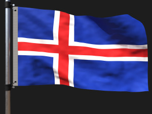 Flag of iceland 3D Модель