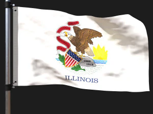 Bandeira de Illinois Modelo 3D
