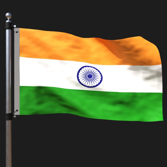 Flag of india 3D 模型 .c4d .max .obj .3ds .fbx .stl .blend 