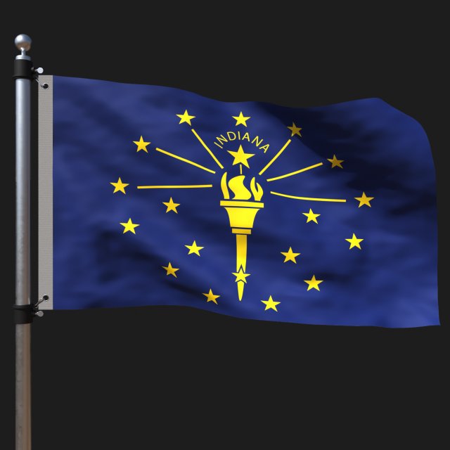 Flag of indiana Modèle 3D .c4d .max .obj .3ds .fbx .stl .blend 