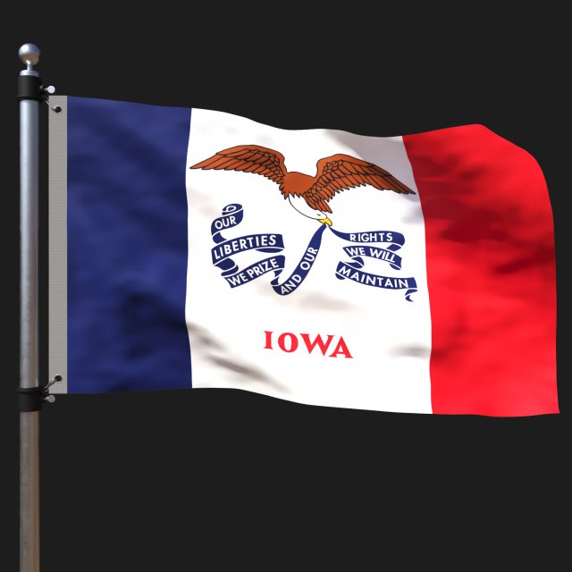 Flag of iowa 3Dモデル .c4d .max .obj .3ds .fbx .stl .blend 