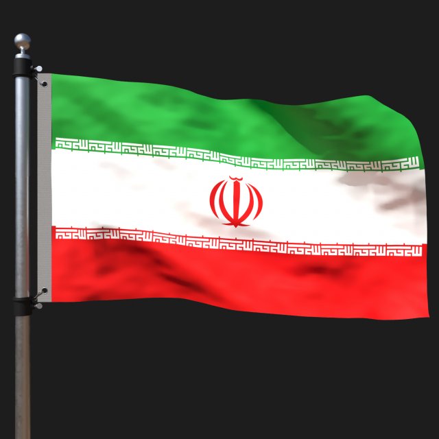 Flag of iran 3D Model .c4d .max .obj .3ds .fbx .stl .blend 