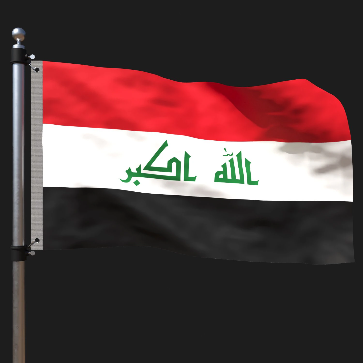 Flag of iraq 3D Model .c4d .max .obj .3ds .fbx .stl .blend 