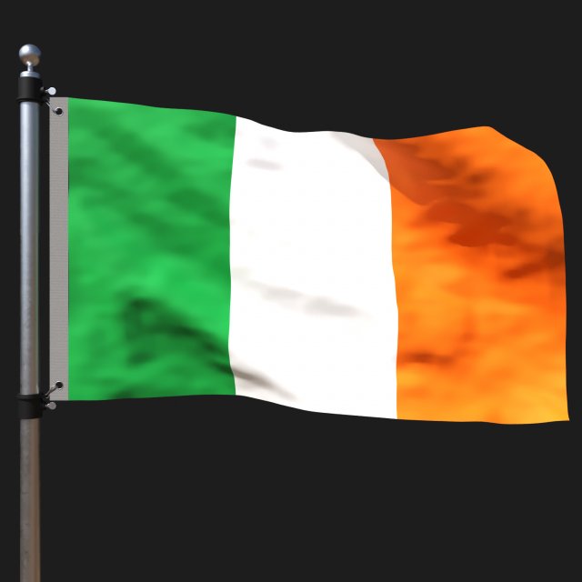 Flag of ireland 3D 模型 .c4d .max .obj .3ds .fbx .stl .blend 