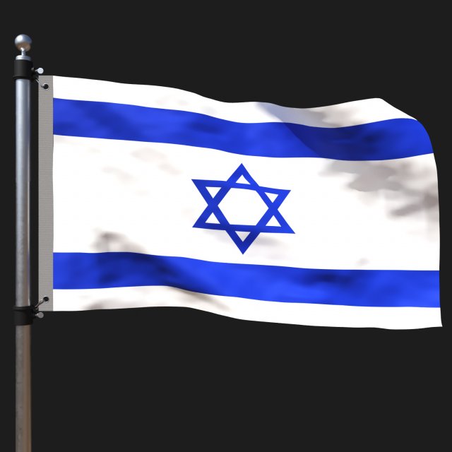 Flag of israel Model 3D .c4d .max .obj .3ds .fbx .stl .blend 